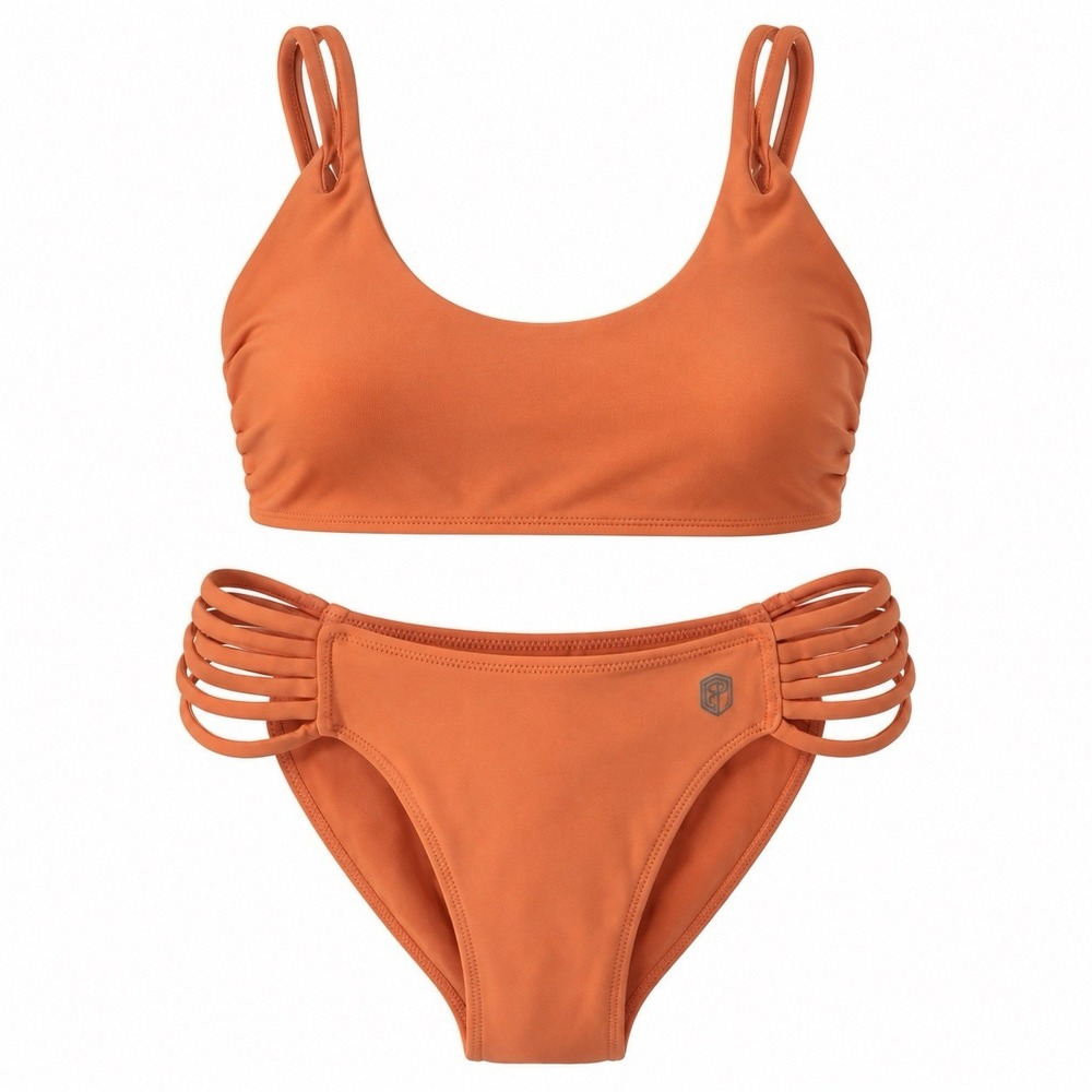 Born Primitive Laguna Marina 2pc Bikini Set Medium Spiced Coral Strappy Sporty